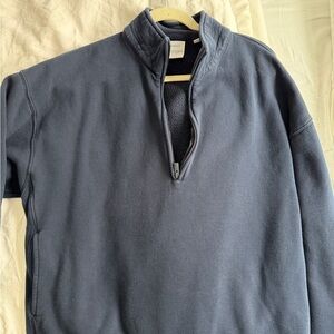 Women’s Aritzia boyfriend-fit Navy Half-Zip Sweater